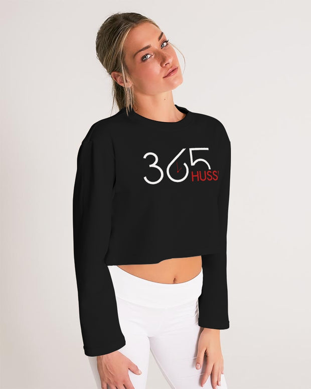 black 365 hussle Women's Cropped Sweatshirt