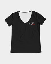 black 365 hussle Women's V-Neck Tee