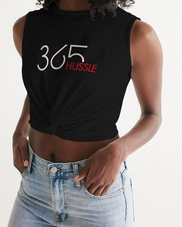 black 365 hussle Women's Twist-Front Tank
