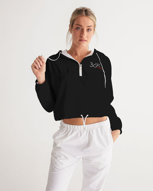 black 365 hussle Women's Cropped Windbreaker
